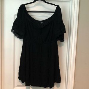 Black mini off the shoulder dress